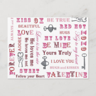 Valentijn berichten briefkaart