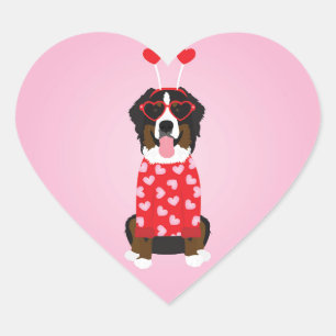 Valentijn Berner Berghond Hart Sticker