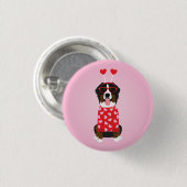 Valentijn Berner Berghond Ronde Button 3,2 Cm (Voorkant /achterkant)