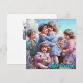 Valentijn ~ BESTE VRIEND ~ Kinderen ~ Feestdagenkaart (Voorkant / Achterkant)