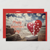 Valentijn bij Beach Feestdagenkaart (Voorkant / Achterkant)