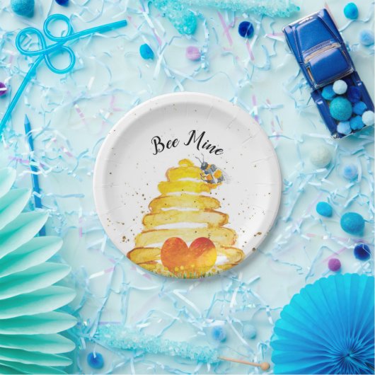 Valentijn-bijenmijn Papieren Bordje (Feest)
