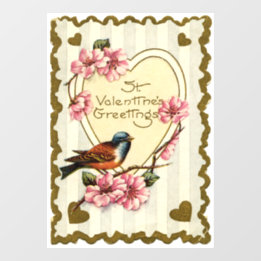 Valentijn Bird Window Cling Raamsticker