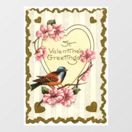 Valentijn Bird Window Cling Raamsticker