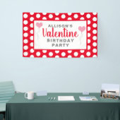 Valentijn Birthday Party Red Stippen roze hartenna Spandoek (Beurs)