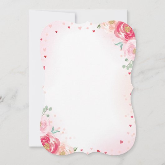 Valentijn Birthday Uitnodiging Lieverd Roze Gold (Achterkant)