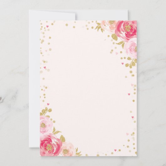 Valentijn Birthday Uitnodiging Lieverd Roze Gold (Achterkant)