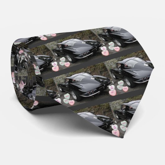 Valentijn Black Corvette Stropdas (Opgerold)