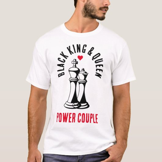 Valentijn Black KING QUEEN Power Couple T-shirt (Voorkant)