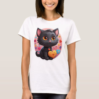 Valentijn Black Kitten T-shirt