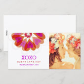 Valentijn Bloem Liefde Hart Groet Foto Kaart (Voorkant / Achterkant)