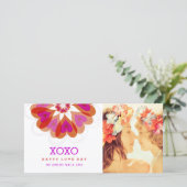 Valentijn Bloem Liefde Hart Groet Foto Kaart (Staand voorkant)