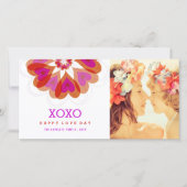 Valentijn Bloem Liefde Hart Groet Foto Kaart (Voorkant)