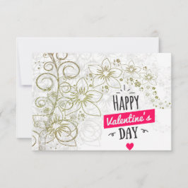 Valentijn bloemkunst zwart wit bedankkaart