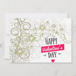 Valentijn bloemkunst zwart wit feestdagenkaart