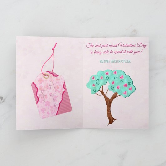 Valentijn Bloesems Schattige CUSTOM GROET Feestdagen Kaart (Binnen)