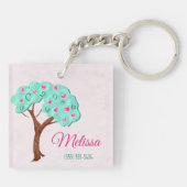 Valentijn Bloesems Schattige NOODSITUATIE CUSTOM Sleutelhanger (Achterkant)