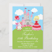 Valentijn Blond Haar Prinses Eenhoorn Verjaardag Kaart (Voorkant)