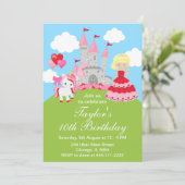 Valentijn Blond Haar Prinses Eenhoorn Verjaardag Kaart (Staand voorkant)