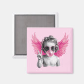 Valentijn Blowing Bubble Cupido Valentijnsdag Magneet (Voorkant / Achterkant)