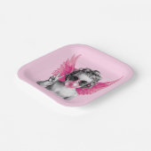 Valentijn Blowing Bubble Cupido Valentijnsdag Papieren Bordje (Gebogen)