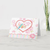 Valentijn Blue Bird Sweet Tweets Bright Wishes Kaart (Voorkant)