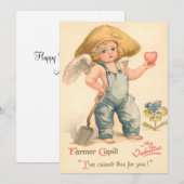 Valentijn boer Cupid Flat Card Feestdagenkaart (Voorkant / Achterkant)