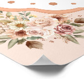Valentijn Boho Bloemige Baby Shower Welkom Poster (Hoek)