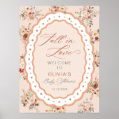 Valentijn Boho Bloemige Baby Shower Welkom Poster (Voorkant)