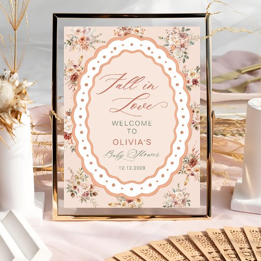 Valentijn Boho Bloemige Baby Shower Welkom Poster