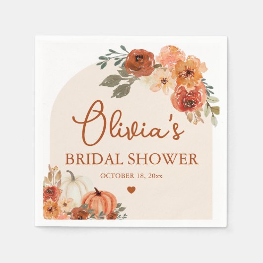 Valentijn Boho Terracotta Pompoen Bruidsdiner Servet (Voorkant)
