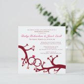 Valentijn Boom Ring Rehearsal Dinner Invitation Kaart (Staand voorkant)