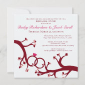 Valentijn Boom Ring Rehearsal Dinner Invitation Kaart (Voorkant)