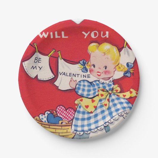 Valentijn bord van Cute retro party (Voorkant)