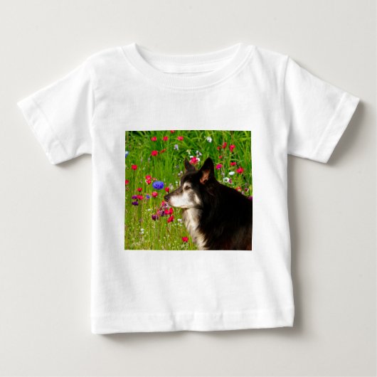 Valentijn Border Collie met mooie bloemetjes (Voorkant)