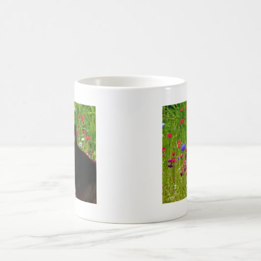 Valentijn Border Collie met mooie bloemetjes Koffiemok (Center)