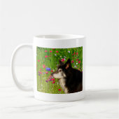 Valentijn Border Collie met mooie bloemetjes Koffiemok (Links)