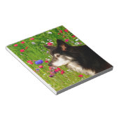 Valentijn Border Collie met mooie bloemetjes Notitieblok (Schuin)