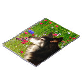 Valentijn Border Collie met mooie bloemetjes Notitieboek (Linkerzijde)