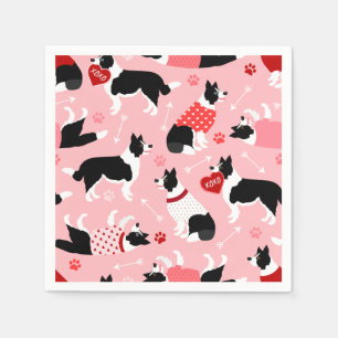 Valentijn Border Collie Pattern Servet