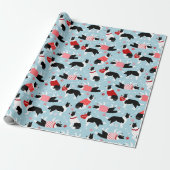Valentijn Border Collie Pattern Wrapping Paper Cadeaupapier (Uitgerold)