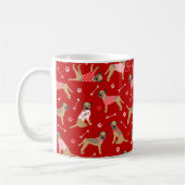 Valentijn Border Terrier Pattern Coffee Mok (Links)