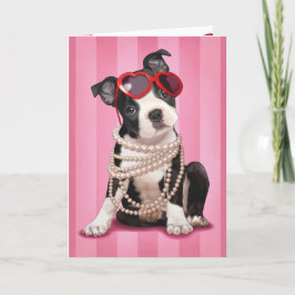 Valentijn Boston Terrier Feestdagen Kaart