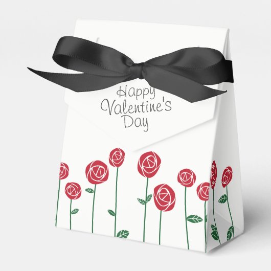 Valentijn Bouquet van Red Roses Bedankdoosjes (Voorkant Zijde)