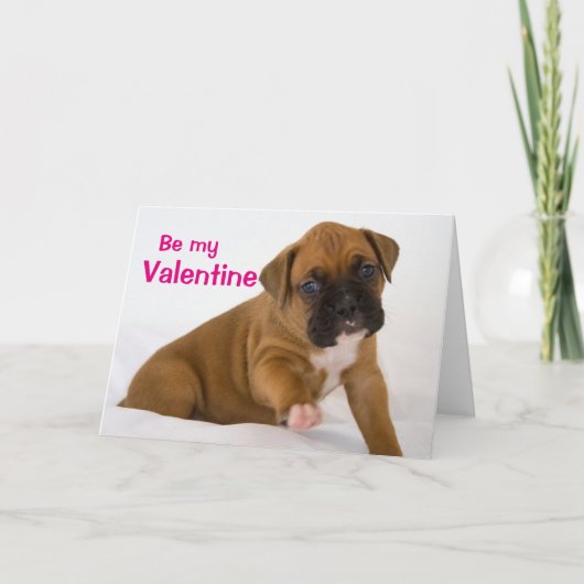 Valentijn Boxer Puppy Kaart (Voorkant)