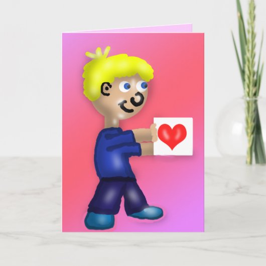 Valentijn Boy Card Feestdagen Kaart (Voorkant)