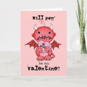 Valentijn Boy Devil Feestdagen Kaart (Voorkant)