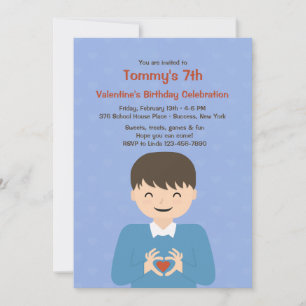 Valentijn Boy verjaardagsfeestje Kaart