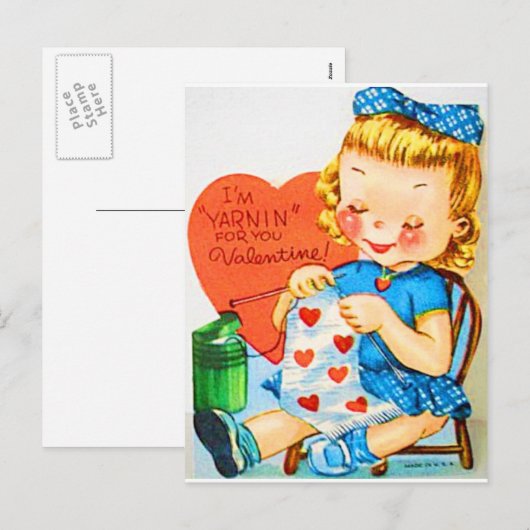 Valentijn breien Feestdagenkaart (Voorkant / Achterkant)