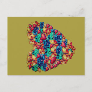 Valentijn Briefkaart, hart vlinders Hippie Van Feestdagenkaart